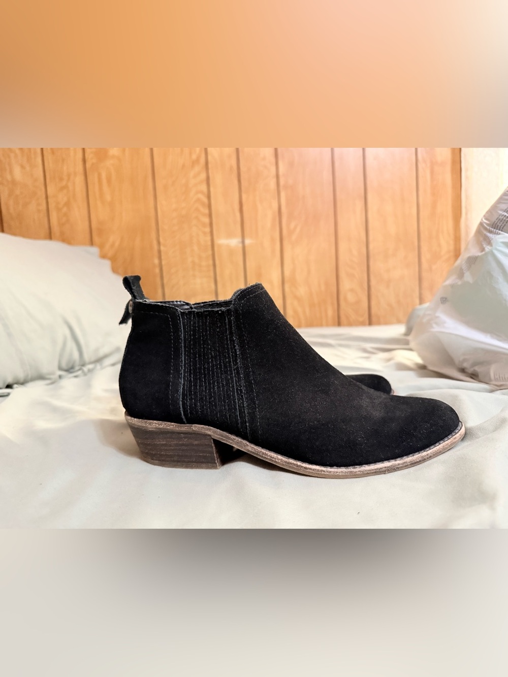 Steve Madden Black Suede Chelsea Ankle Booties